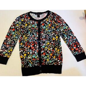 Marc By Marc Jacob's Colorful Floral 100% Cotton Preppy Cardigan Size S